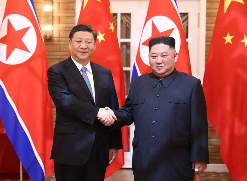 習近平同朝鮮勞動黨委員長、國務委員會委員長金正恩舉行會談